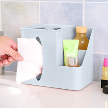 Porta fazzoletti da scrivania – Scatola in plastica multifunzionale per ufficio e casa, blu/rosa, resistente ed elegante