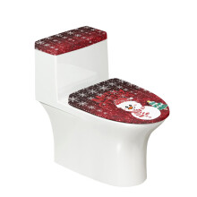 WC-Deckelbezug-Set mit Schneemann-Motiv, elastischem Rand und Polyestergewebe, waschbar, rutschfest, ideal als Geschenk