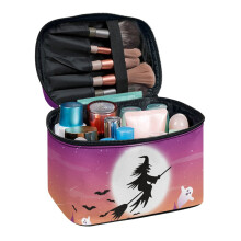 Astuccio per pennelli cosmetici di Halloween Night con doppio scomparto con cerniera