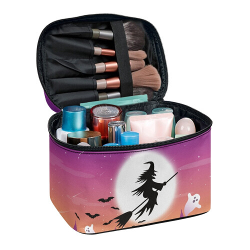 Θήκη για πινέλα καλλυντικών για τη νύχτα του Halloween με διπλές υποδοχές φερμουάρ