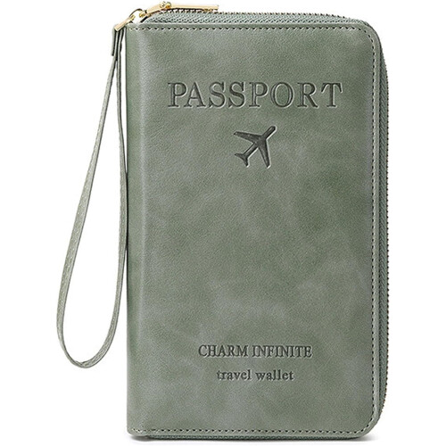 RFID Passport Wallet Black with Card Pockets and Document