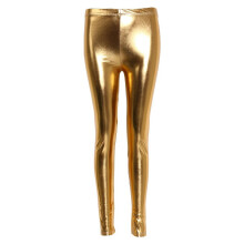 Dameslegging met hoge taille, glanzend zilver en goud, imitatie stretch, skinny broek