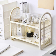 Étagère de rangement de bureau à 2 niveaux, blanche