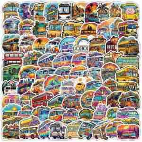 Bus Doodle Stickers Waterproof Decorative 100 pcs 1