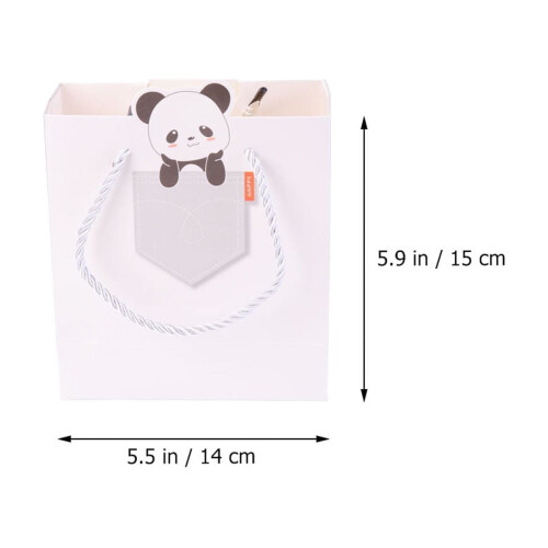 Sacs en papier à motifs panda, petit format, lot de 12 1