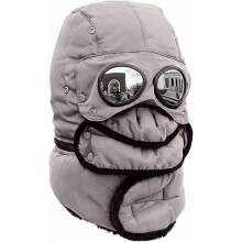 Wintermuts met geïntegreerde bril en afneembaar masker, winddichte, met fleece gevoerde pilotenmuts voor skiën, snowboarden en andere winterse