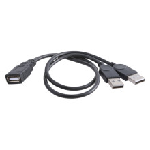 Câble adaptateur répartiteur en Y USB 2.0 femelle mâle vers 2 doubles prises mâles, 26 cm