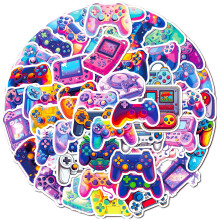 Verpakking van 50 kleurrijke stickers voor gameconsoles - Cartoon gamecontroller stickers voor doe-het-zelf projecten