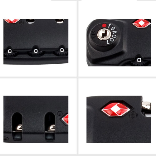 Customs Lock Zipper Bags Fixed Lock Fixed Safety Lock Authentication Password Lock Black 1