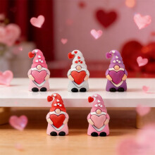 5 Pcs Valentine's Day Rubber Gnomes Decor – Small Figurines for Table, Home & Party – Gifts for Her, Compatible with Valentine's Themes