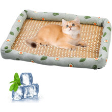 Breathable Rattan Cooling Pet Bed for Cats & Dogs – Scratch Resistant, Easy Clean, Ice Pad Mat – Compatible with Celery Pets