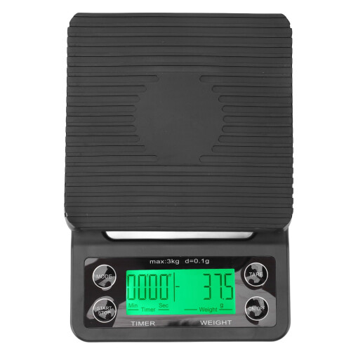 Bilancia digitale per caffè con timer e tappetino in silicone impermeabile 1