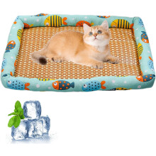 Breathable Rattan Cooling Pet Bed for Cats & Dogs – Scratch Resistant, Easy Clean, Ice Pad Mat – Compatible with Celery Pets
