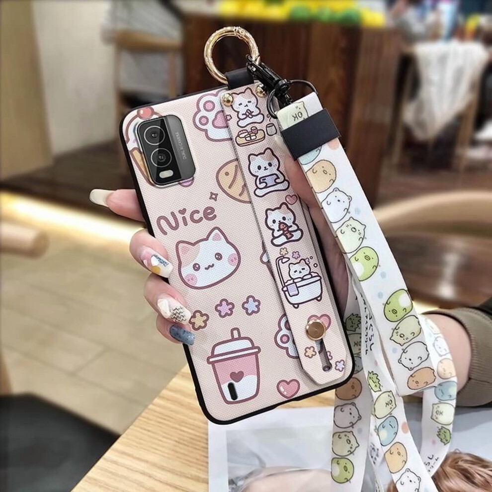 Nokia C210 Phone Case Â Silicone Soft Case With Wristband, Anti-Knock, Shockproof, Cartoon Design, Kickstand & Lanyard Ring 9482726303138