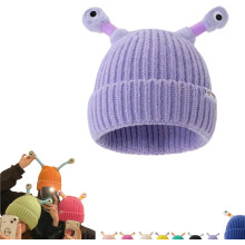 Monster Tentacles Hat, Winter Parent-Child Cute Glowing Little Monster Knit Hat, Funny LED Knit Beanie Retractable Tentacles