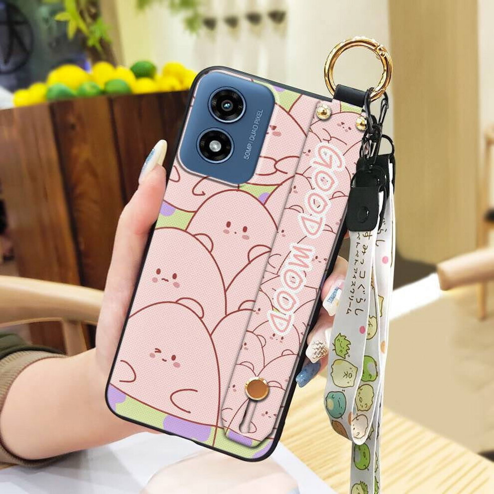 Moto G Play 2024/4G/5G Phone Case With Wristband, Shockproof & Waterproof Silicone Cover, Anti-Dust, Anti-Knock, Cartoon Kickstand Design 9482726304500