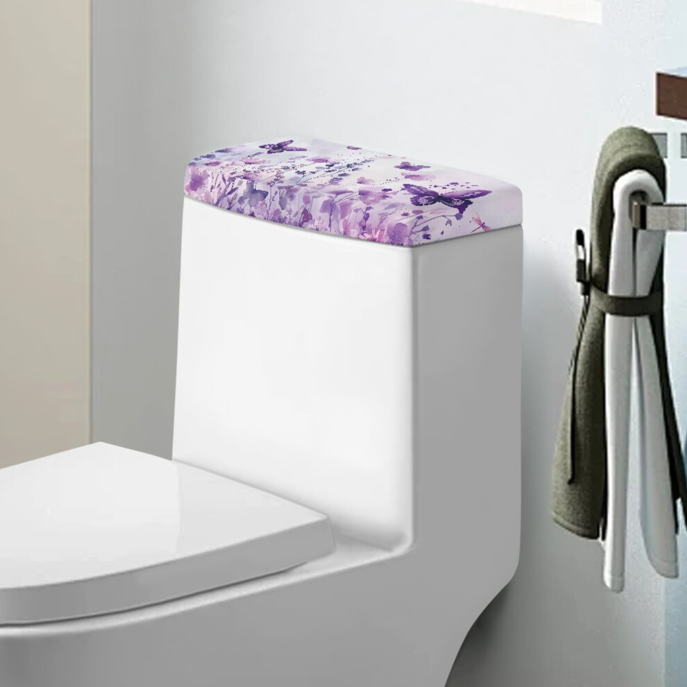 Butterfly Floral Toilet Tank Cover Pack Of 2 Â Dustproof, Elastic, Fit Most Standard Tanks, Compatible With All Common Toilet Tanks 9482726304937