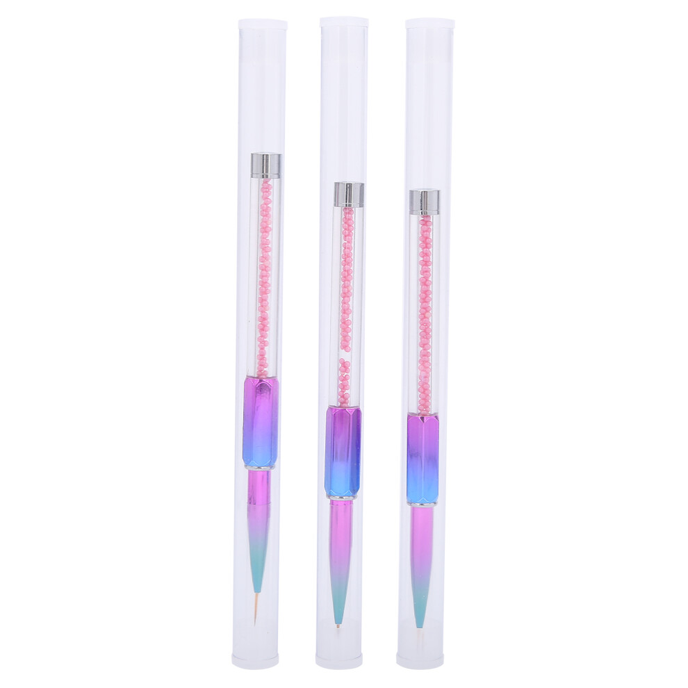 Rhinestone Picker Tool, Precise Nail Cleaning UV Gel Nail Brush Round Head Nail Art Design with Synthetic Bristles for Manicure Clean Up Brushes Nail