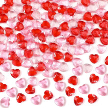 Valentine's Day Heart Decor: Pink/Red Rhinestone Hearts for Jewelry Making & DIY Wedding Table Scatter (0.55 lb)