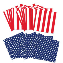 4th of July Disposable Tableware Nationalist Disposable Tissue Tablecloths Paper Trays Straws Veterans Memorial Red White and Blue Party Decorations