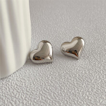 (Silver) Vintage Silver Heart Stud Earrings - Christmas Gift