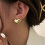 (Gold) Vintage Silver Heart Stud Earrings - Christmas Gift 1