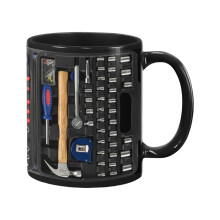 Funny Mechanic Mug, 11 oz Ceramic Toolbox Coffee Cup – Cool Gift for Men, Dad, Husband, Grandpa, Handyman & Mechanics – Compatible with Christmas
