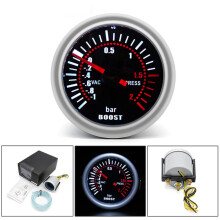 2" 52mm Pointer Led Turbo Boost Pressure Gauge -1~2 Bar Car Vacuum Meter Black