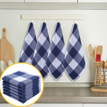 6-Pack Thickened Cotton Dish Towels, Absorbent Lattice Design, Soft Durable & Fade-Resistant, Easy to Maintain