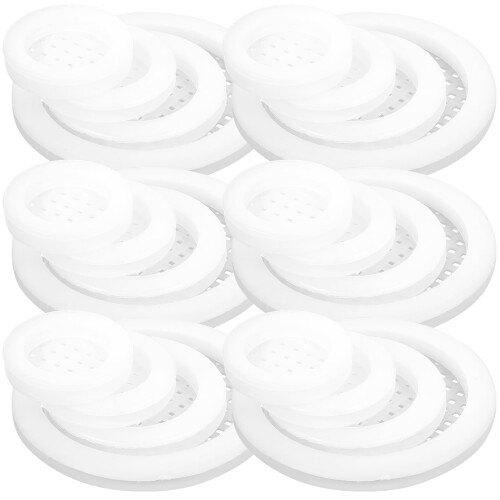 200 Pcs Plastic Hole Plug Handle Wire Airtight Curler Lid White 2