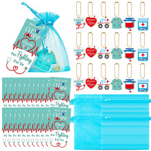Nurse-Themed Thank You Card, Keyring & Muslin Pouch Set –