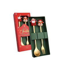 Christmas Spoon Set – Stainless Steel Holiday Dessert Spoons, Festive Cutlery, Xmas Themed Gift Set