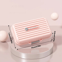 (Pink, L) 7-Comp Mini Pill Box for Vitamins & Meds