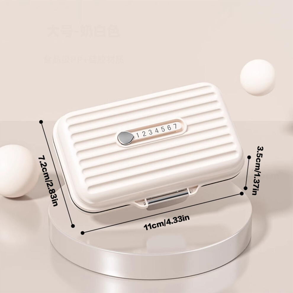 Roc-Electron (Milky White, L) 7-Compartment Mini Pill Organizer For Travel