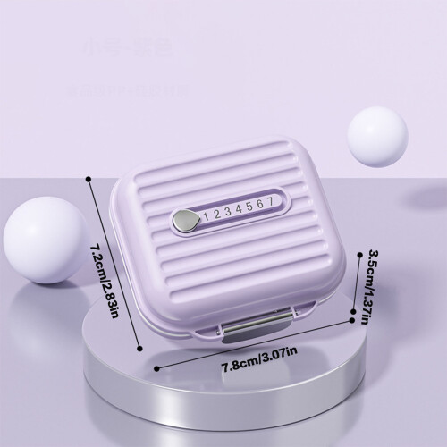 (Purple, S) 7-Comp Mini Pill Box for Vitamins & Meds