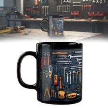 Mechanic's Toolbox Mug – Ceramic Coffee Cup for Birthday, Christmas, Thanksgiving, Anniversary – Funny Gift for Husband & Dad