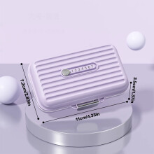 (Purple, L) 7-Comp Mini Pill Box for Vitamins & Meds