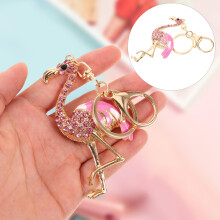 Rhinestone Keychain Cute 1Set Flamingo Shape for Teens Purses