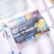 YZHMYR Aquarelpennen met dubbele punt, uitwasbare penseel- en fijne markerpunt, kleurgecodeerd, grote inktcapaciteit, voor tekenen, kleuren en