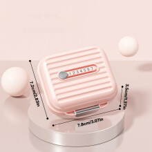 (Pink, S) 7-Comp Mini Pill Box for Vitamins & Meds