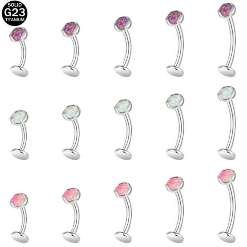 Κοσμήματα Σώματος Piercing με Μπάρα από Τιτάνιο 14G από Οπάλιο για τον Αφαλό - Ροζ - 14 1