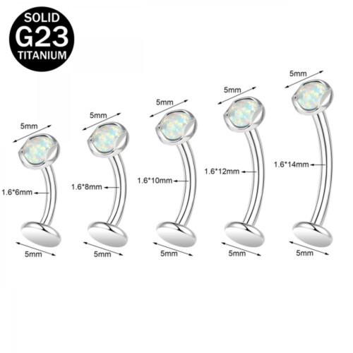 Κοσμήματα Σώματος Piercing με Μπάρα από Τιτάνιο 14G από Οπάλιο για τον Αφαλό - Ροζ - 14 2