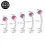 Opal Belly Button Ring 14G Titanium Barbell Pink 6mm 5