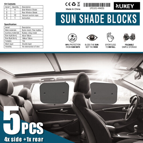 5X Car Sun Mesh Blind Rear Window UV Protector Sun Shade 2
