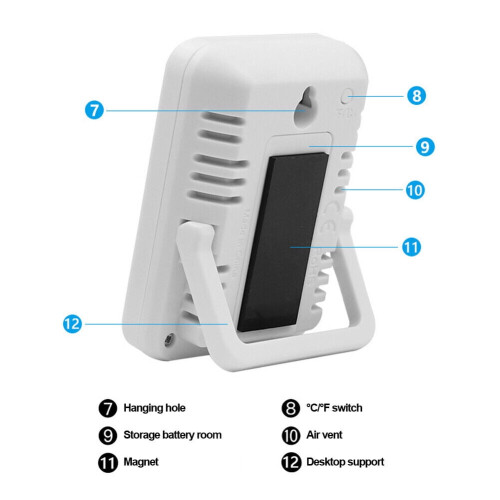 Digital LCD Thermometer Hygrometer Indoor Room Temperature Humidity Meter Sensor-B White Backlight 1