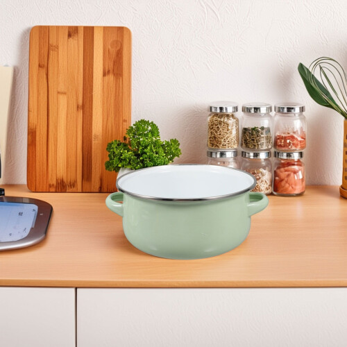 Vintage Enamel Stockpot with Lid 2