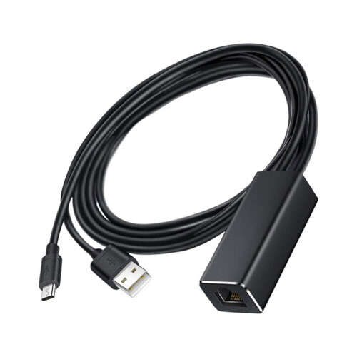 Adaptador Ethernet Micro USB para RJ45 10/100Mbps Compatível com Fire TV Stick (Preto) 1