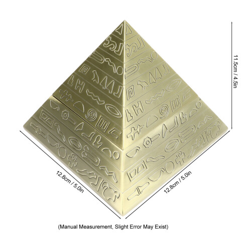 Bronze Pyramid Ashtray Alloy 5.0x5.0x4.5in Rustproof Elegant Pattern 1