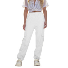 Parachute Pants for Girls Cargo Jogger Pants Wide Leg Streetwear Kid Teen Jogger Trousers with Pockets White 5-6 Years