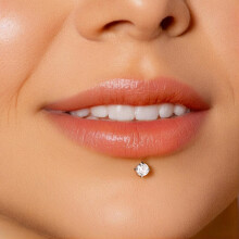 8Pcs/Lot Surgical Steel Labret Stud Helix Tragus Monroe Lip Ring Medusa Piercing-Round CZ-AB White